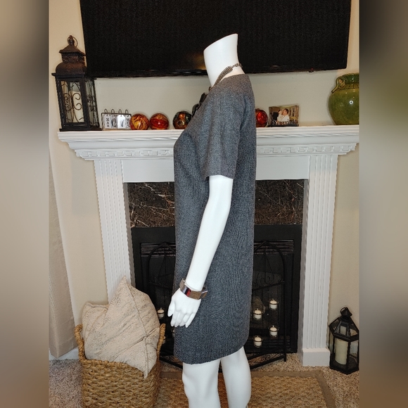 THEORY SALEA VIRGIN WOOL SHEATH DRESS WITH POCKETS, GRAY 6 - Picture 5 of 9